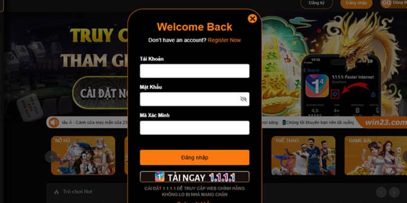 Các bước đăng nhập 23Win chi tiết